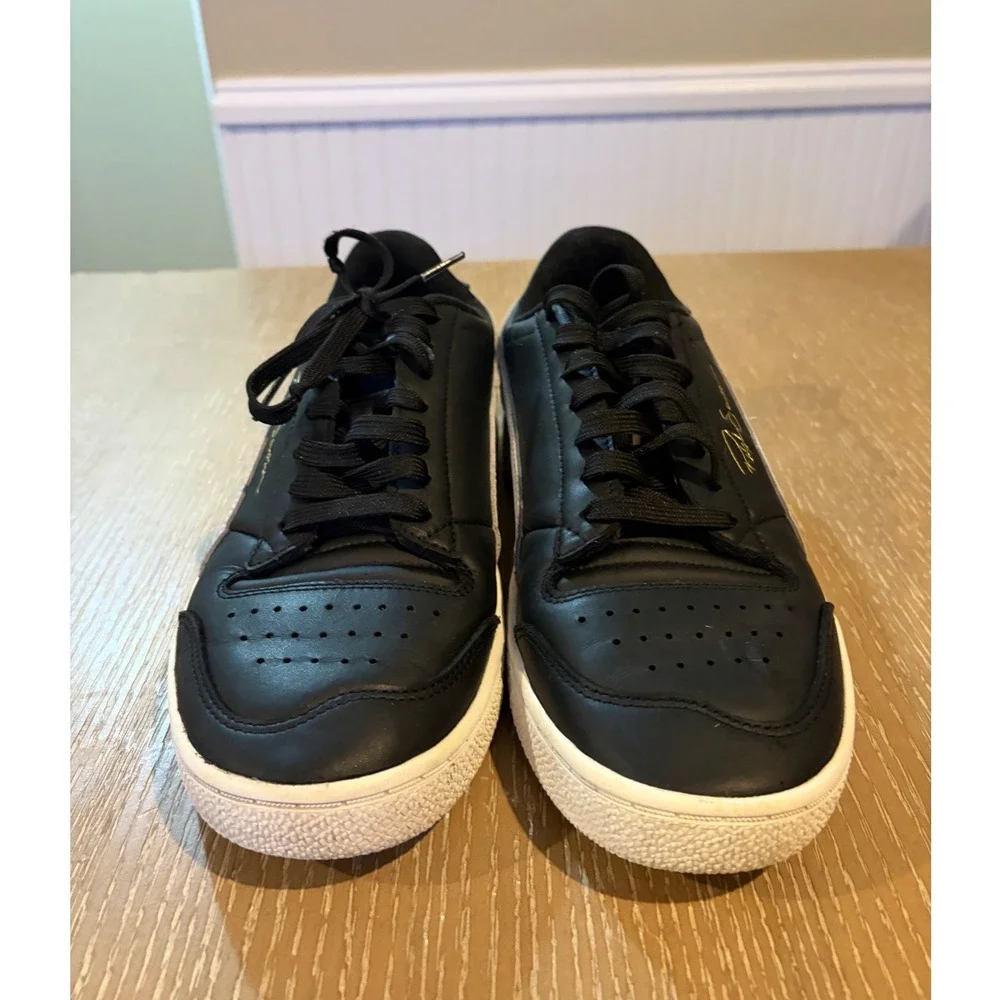 Puma Ralph Sampson Low Mens Size 9.5 Black White Leather Sneakers 370846-01